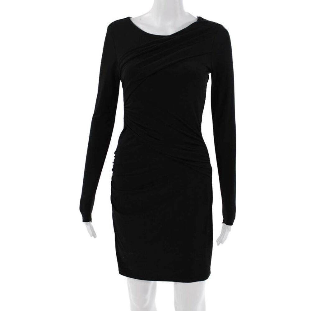 Graham & Spencer Women Bodycon Dress Black Long Sleeve Round Neck Size PP
